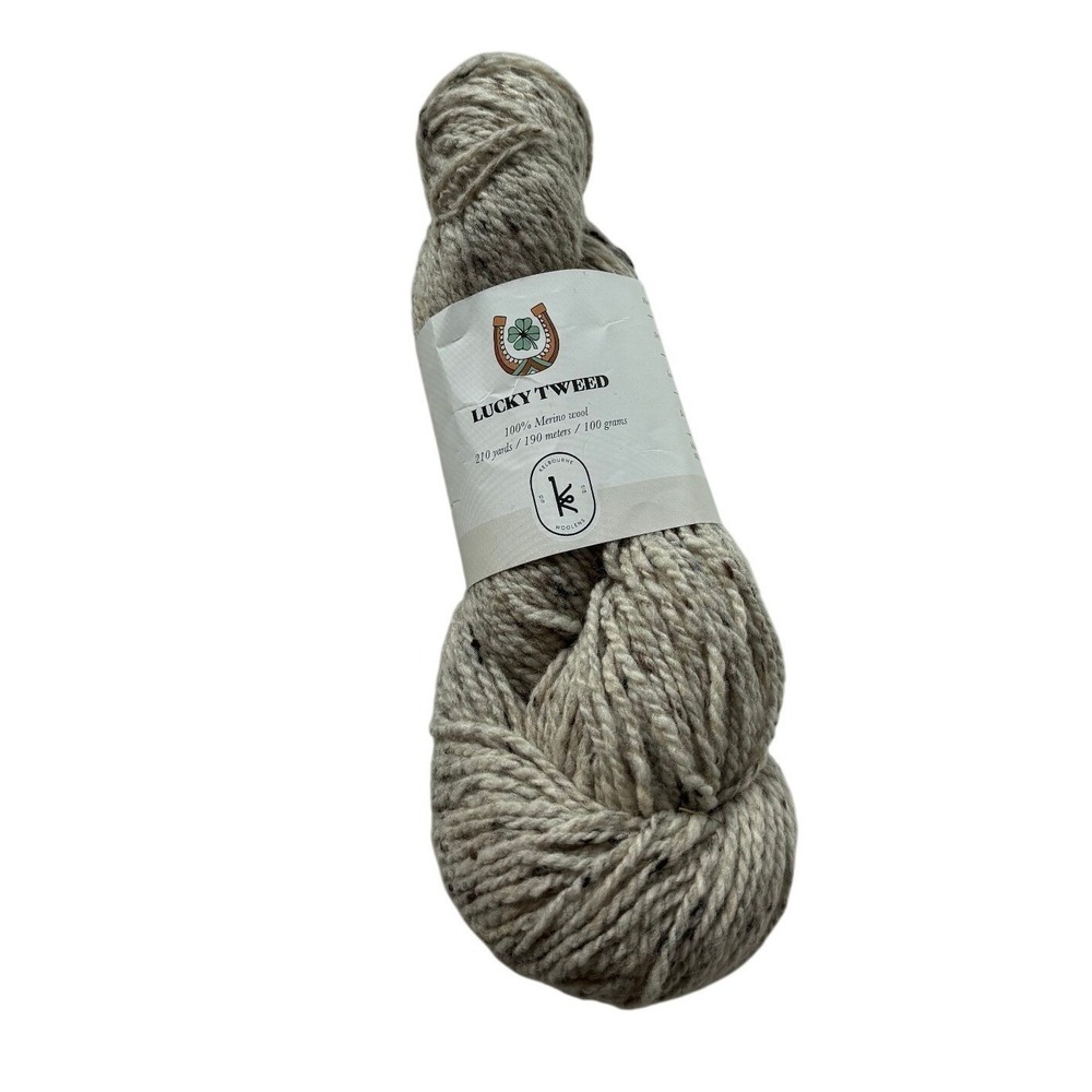 Kelbourne Woolens Lucky Tweed Yarn Light Gray 058 210 Yd Merino Wool Ireland